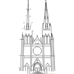 St Marys Cathedral Dot to Dot Worksheet