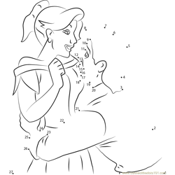 Gaston and Anastasia in Love Dot to Dot Worksheet