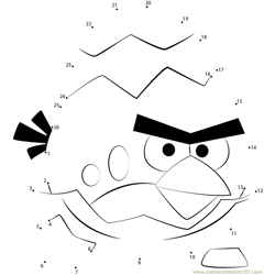 Angrybirds easter red Dot to Dot Worksheet
