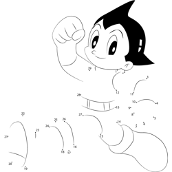 Run Astro Boy Dot to Dot Worksheet