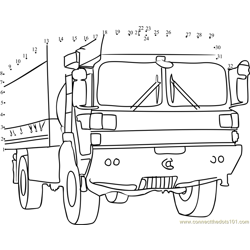 Military Truck Dot to Dot Worksheet