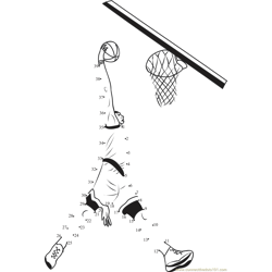 Basketball Basket Shot Dot to Dot Worksheet