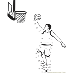 Basketball Bounce Dot to Dot Worksheet