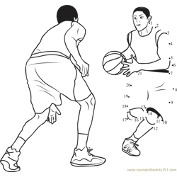 Basketball Dodging Dot to Dot Worksheet