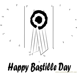 Bastille Day Heart Card Dot to Dot Worksheet