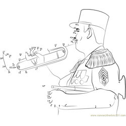 Foreign Legion Bugler Bastille Day Dot to Dot Worksheet