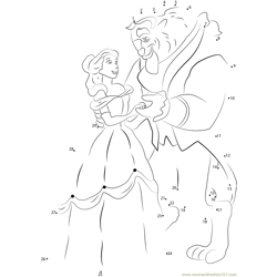 Beauty and the Beast Dot to Dot Worksheet