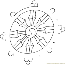 Dharma Wheel Dot to Dot Worksheet