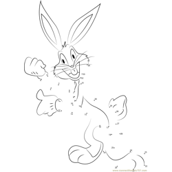 Bugs Bunny having Fun Dot to Dot Worksheet