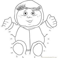 Cute Baby Cabbage Patch Dot to Dot Worksheet