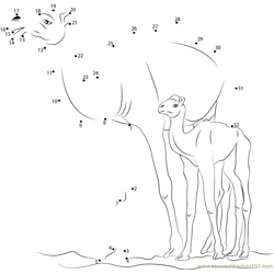 Camel with Son Dot to Dot Worksheet