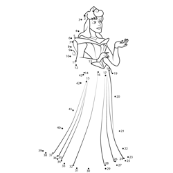 Princess Aurora Beautiful Young Woman Dot to Dot Worksheet