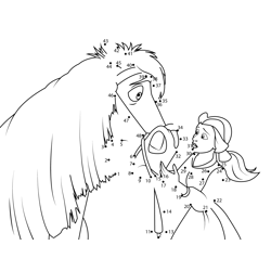 Belle with Horse Dot to Dot Worksheet