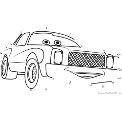 Darrell Cartrip from Cars 3 Dot to Dot Worksheet