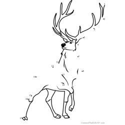 The Elk from Fantasia Dot to Dot Worksheet