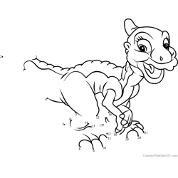 Ducky from The Land Before Time Dot to Dot Worksheet