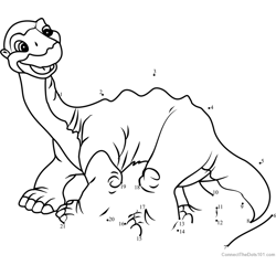 Littlefoot from The Land Before Time Dot to Dot Worksheet