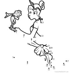 The Princess and the Frog Dot to Dot Worksheet