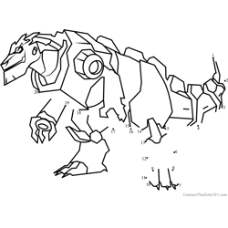 Grimlock Disguised from Transformers Dot to Dot Worksheet