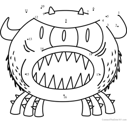 Cave Monsters from Breadwinners Dot to Dot Worksheet