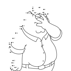 Peter Griffin Facepalming Family Guy Dot to Dot Worksheet