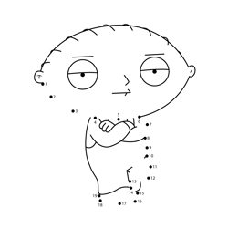 Stewie Griffin Waiting Family Guy Dot to Dot Worksheet