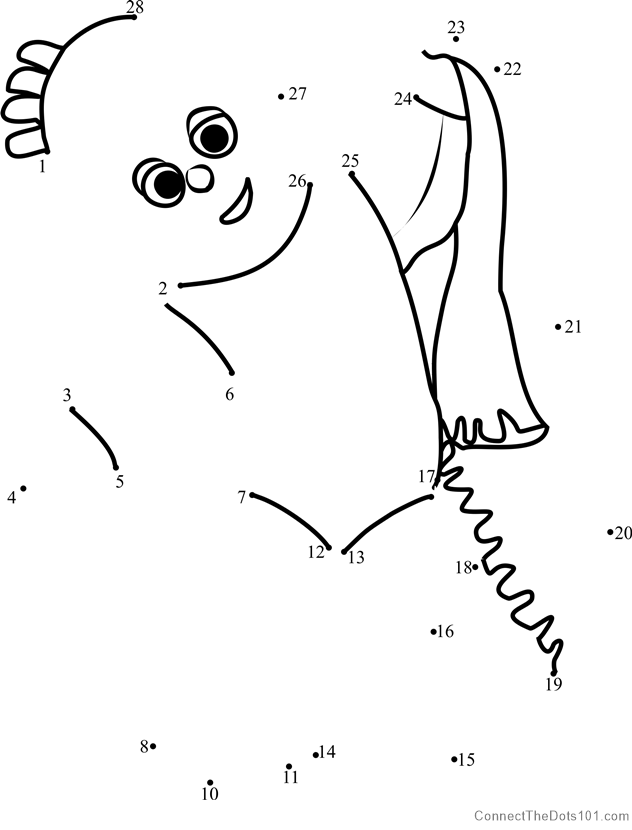 Igglepiggle Dot To Dot Printable Worksheet Connect The Dots