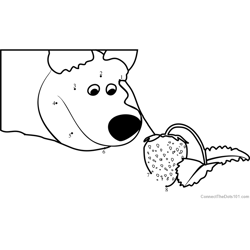 The Bear with Strawberry Dot to Dot Worksheet