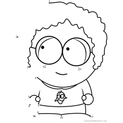 Dougie from South Park Dot to Dot Worksheet