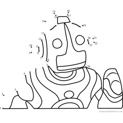 Robot Roscoe Head Dot to Dot Worksheet