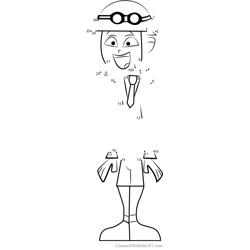 Rodney from Total Drama Island Dot to Dot Worksheet