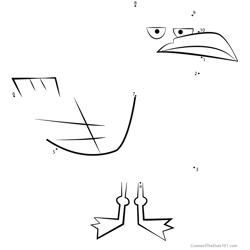 Seagull from Total Drama Dot to Dot Worksheet