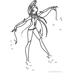 Icy Winx Club Dot to Dot Worksheet
