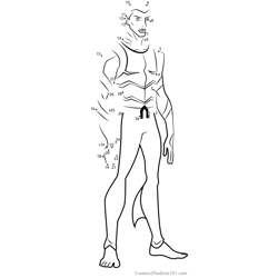 Aqualad from Young Justice Dot to Dot Worksheet