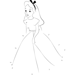 Alice in Gown Dot to Dot Worksheet
