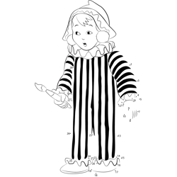 Andy Pandy Standing Dot to Dot Worksheet