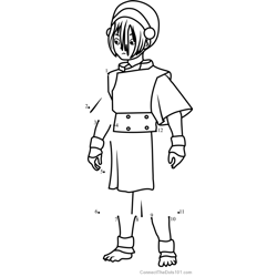 Toph Beifong from Avatar The Last Airbender Dot to Dot Worksheet