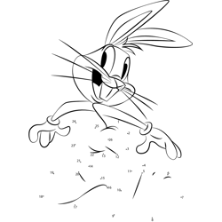 Cheerful Bugs Bunny Dot to Dot Worksheet