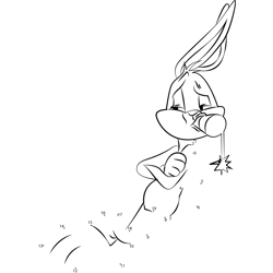 Bunny Eating Dot to Dot Worksheet