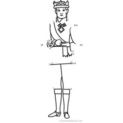 King Roland II from Sofia the First Dot to Dot Worksheet