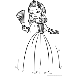 Princess Amber from Sofia the First Dot to Dot Worksheet