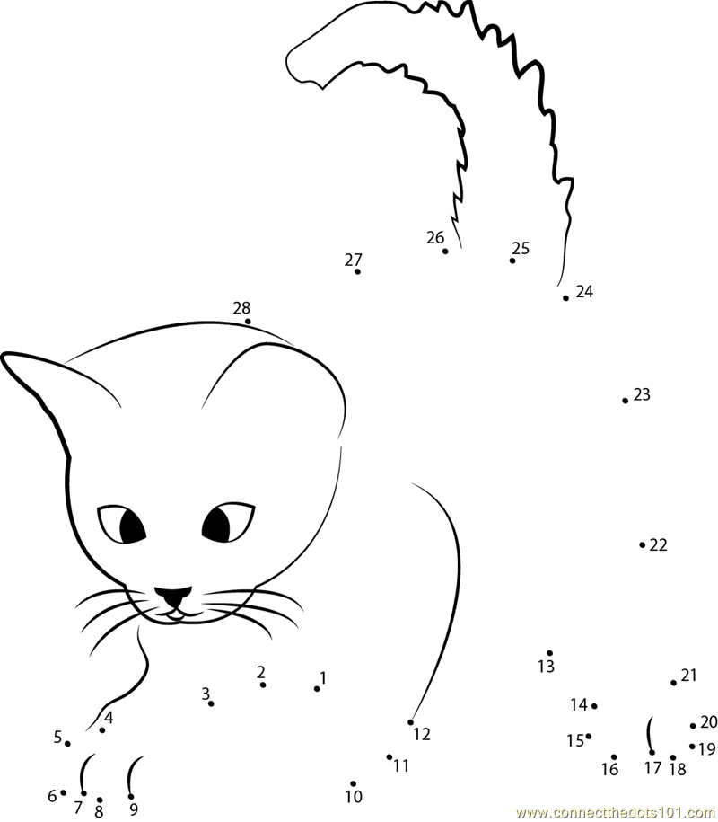 cats cat dot to dot printable worksheet Connect The Dots