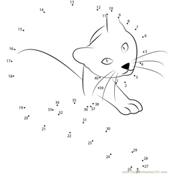 Cat in the gallery Dot to Dot Worksheet