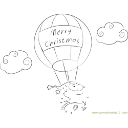 Balloon Santa Claus Dot to Dot Worksheet