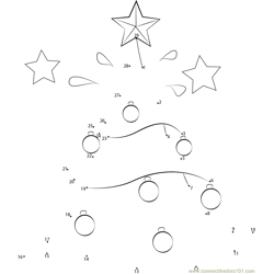 Christmas Tree Dot to Dot Worksheet
