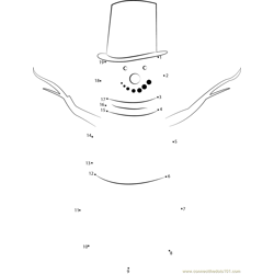 Snow Man Dot to Dot Worksheet