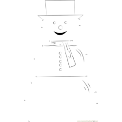 Snowman Smile Dot to Dot Worksheet