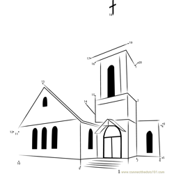 Perfect Church Dot to Dot Worksheet