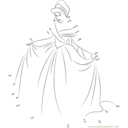 Cinderella in New Look Dot to Dot Worksheet