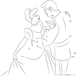 Prince Charming And Cinderella Dot to Dot Worksheet